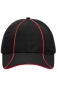 Preview: 6 Panel Polyester Cap in schwarz / rot